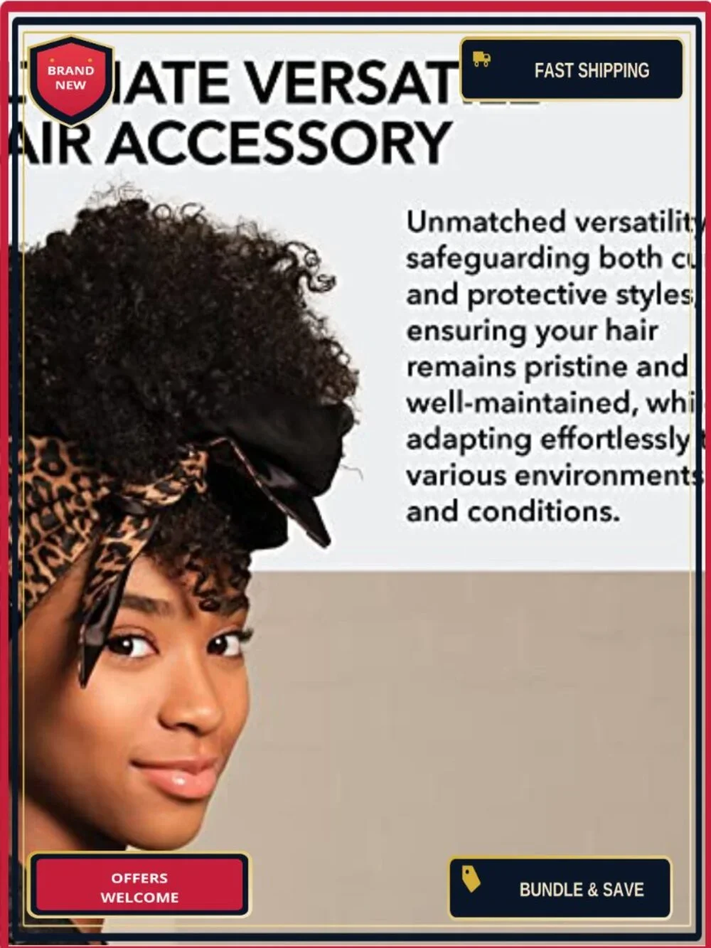 Waterproof Rain Scarf Satin-Lined Bandana Adjustable Head Wrap
